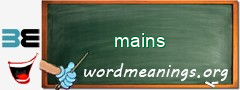 WordMeaning blackboard for mains